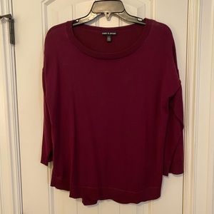 Cable and Guage Cranberry Sweater